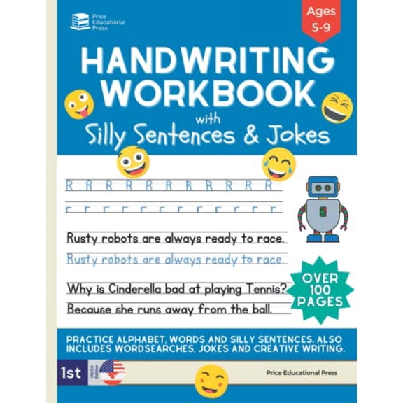 Pre-Owned Handwriting Practice Book for Kids Ages 5-9: Penmanship workbook with Silly Sentences, Jokes & Riddles, Sight Words, and Creative Writing Exercises.: ... Grade (Early Education: Reading