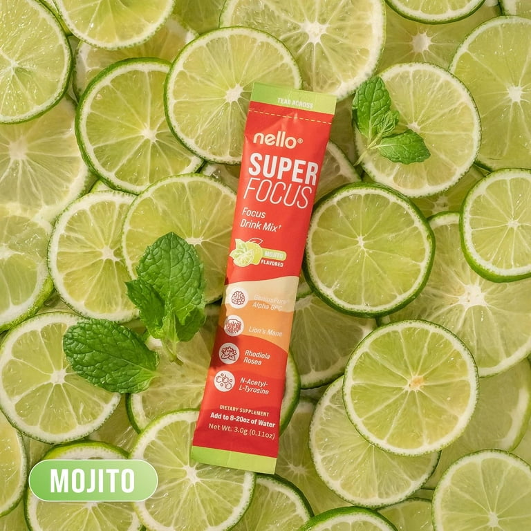 Nello Mojito Sugar-Free SuperFocus Nootropic Focus Drink Mix