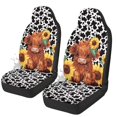 thumbnail image 4 of Uorisanigo Cute Highland Cow Automobile Seat Cover, Universal Seat Covers for Front Seat Waterproof Elastic Polyester Car Seat Protector Covers Suitable for Cars, SUV and Trucks, 4 of 7