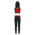 thumbnail image 2 of YONGHS Kids Girls Hip Hop Jazz Dance Outfits Athletic Gym Fitness Sportswear Gymnastics Suit Red 12, 2 of 7