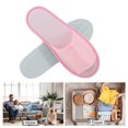 thumbnail image 4 of Unique Bargains 1 Pair Disposable Slippers Foldable Breathable Mesh Hotel Slippers Pink, 4 of 5