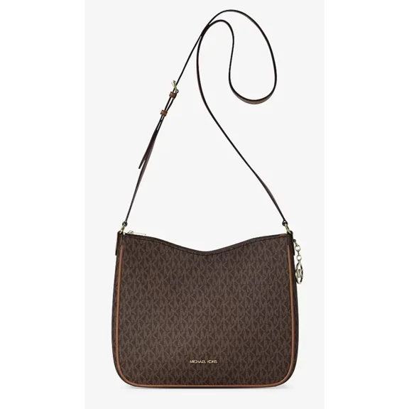Michael Kors Nayla Medium Messenger Crossbody Bag MK Signature Brown