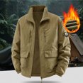 thumbnail image 2 of Jerdar Men's Fashion Fall and Winter Windproof and Waterproof Double-sided Wear Washed Cotton-padded Jacket with Long Sleeve Pocket Zipper Jacket Coat., 2 of 5
