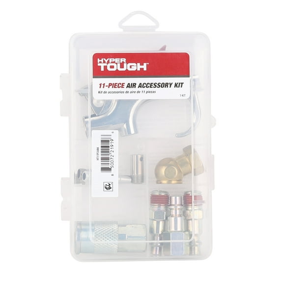 Hyper Tough 11-Piece Portable Inflation Steel Accessory Kit for Air Compressors, HT11PCAAK, Assembled Product Weight: 0.788lbs