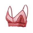 thumbnail image 2 of Bras for Women Unlined Sheer Lace Bralettes Full Coverage Push Up Comfortable No Underwire Tshirt Bras Underwear, Red L, 2 of 6