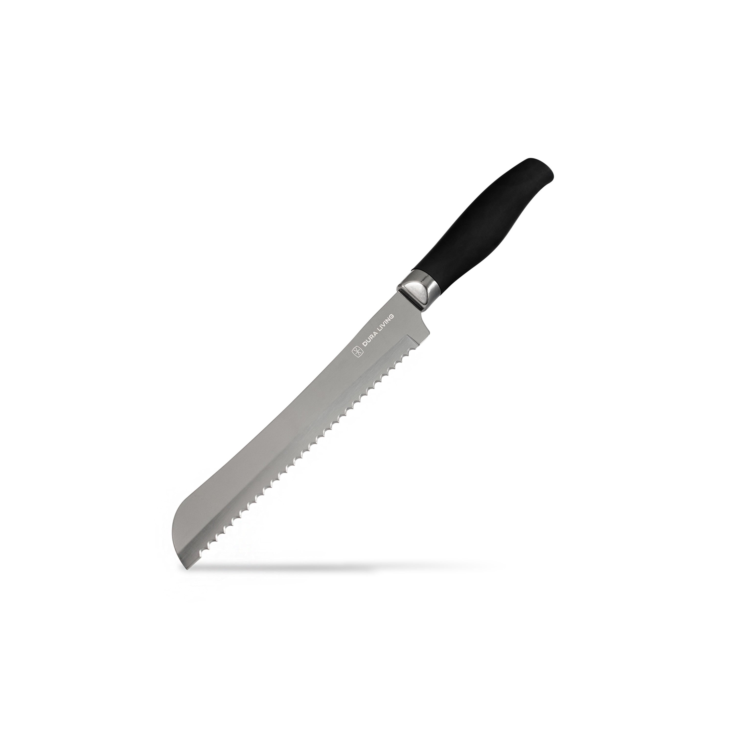 Dura Living 12-Piece Kitchen Knife starter Set - Black Nonstick Titanium Plated Stainless Steel Ultra Sharp Knives Comfort Grip Handles with Matching Sheaths