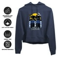 thumbnail image 4 of Merry Little Batman Mansion Women's Cropped Hoodie Pullover Sweatshirt, Navy, Large, 4 of 6