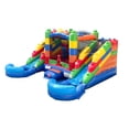 thumbnail image 5 of Pogo Crossover Double Water Slide Bounce House Combo, Building Block Removable Pools, 5 of 8