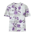 thumbnail image 3 of Oplxuo Womens Summer Tops for Women Short Sleeve Flowered Floral T Shirts Cute Shirts Vintage Graphic Tees Casual Ladies Blouses, 3 of 3