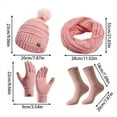 thumbnail image 2 of UJNDER Winter Women's Woolen Hat Gloves Scarf and Socks 4 Piece Set for Cold Weather Fashion Beige, 2 of 3