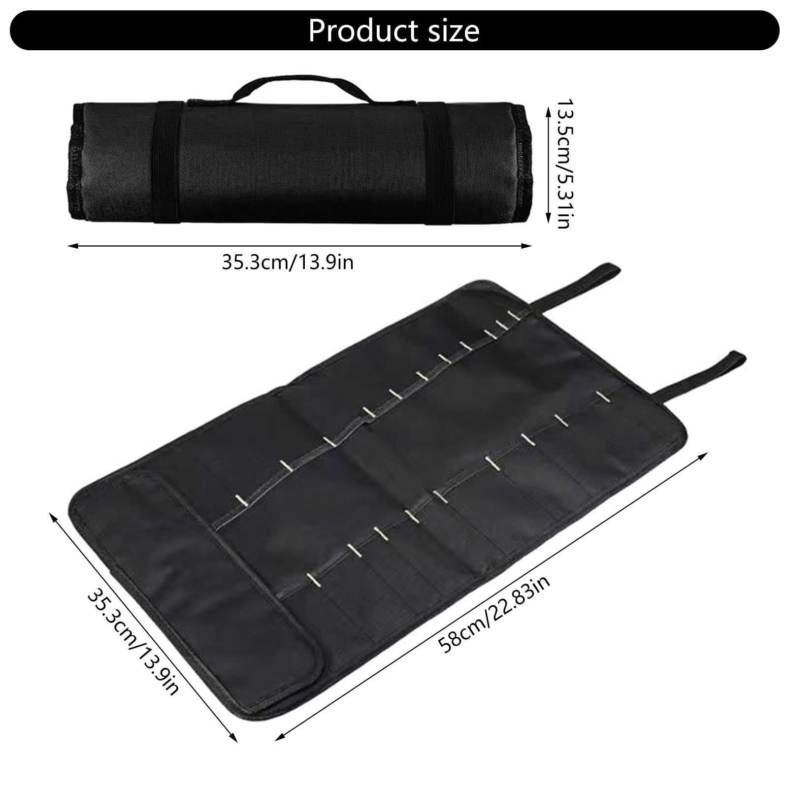Tool Roll Bag Heavy Duty Roll Tool Bag Wrench Roll Multipurpose Tool Bag for Electrician Folding Tool Bag
