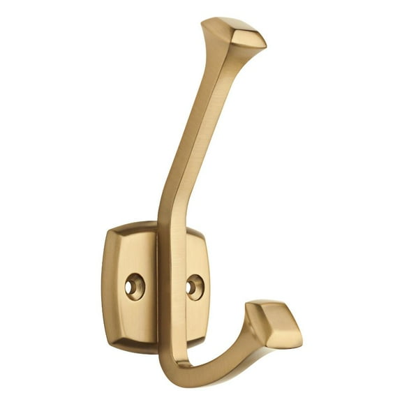 Liberty Mandara Double Prong Coat Hook, Champagne Bronze, with Mounting Hardware