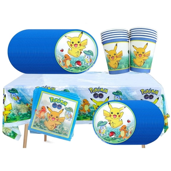 Cartoon Monster Ball Party Tableware - Plates, Cups, and Napkins Set for Kids Birthday & Shower Decor