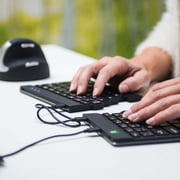 R-Go Split Ergonomic Keyboard, QWERTY (US), Black, Wired USB Keyboard/Spilt, Wired/Windows, Linux