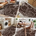 thumbnail image 5 of Area Rug for Living Room, Brown Flowers Non-Slip Indoor Large Carpet for Bedroom/Dining Room, Spring Floral Botanical Modern Art Washable Low-Profile Rectangle Floor Runner Rugs - 4 x 6 Ft, 5 of 8