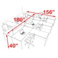 thumbnail image 2 of Six Person Blue Divider Office Workstation Desk Set, #OT-SUL-FPB34, 2 of 2
