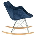 thumbnail image 3 of Rocking Chair - Modern Velvet Accent Chair with Eiffel Base - Comfortable Living Room & Nursery Seating, 3 of 7