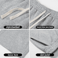 thumbnail image 3 of Men's Cotton Casual Athletic Shorts, Elastic Waist Drawstring Sweat Shorts with Side Pockets, Relaxed Fit Summer Workout Daily Wear Shorts, Multiple Colors Available, 3 of 5