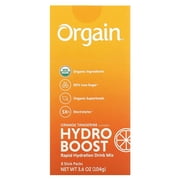 Orgain Hydro Boost Rapid Hydration Drink Mix, Orange Tangerine, 8 Stick Packs, 0.45 oz (13 g) Each