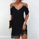 thumbnail image 2 of Mini vestido de manga corta con hombros descubiertos y cuello en V informal de verano a la moda para mujer Fridja  bnh4034, 2 of 8