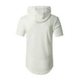 thumbnail image 4 of YLSDY Men's Ripped Hoodie Shirts Short Sleeve Hipster Hip Hop Round Hem Tees with Hood 2024 Summer Fashion Casual Pullover Blouses White S, 4 of 4