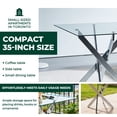 thumbnail image 4 of Square Glass Dining Table - 90x90cm Chrome Base | Modern Industrial Table for Living Room, Condo & Canadian Homes, 4 of 8