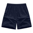 thumbnail image 5 of Men's Shorts Elastic Waist Big And Tall Under $10 Solid Color Polyester Shorts Outdoor Casual Sports Beach Pants, 5 of 9