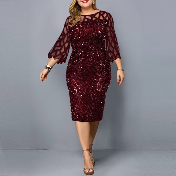 Summer Sexy Paillette Slim Dress Full Dress Ladies Sequin Dress