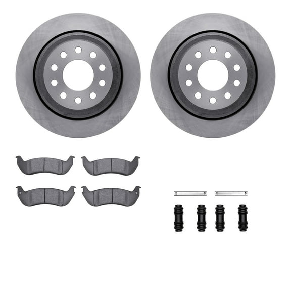 Dynamic Friction Company Rear Brake Rotors with Heavy Duty Brake Pads includes Hardware 6212-55001