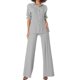 thumbnail image 1 of Nuevo conjunto informal de camisa para mujer: pantalones cortos de poliéster con cintura elástica, versátiles para el verano, para combinar con chaleco/camisa, tallas S-XXXXXL., 1 of 6