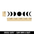 thumbnail image 2 of Lunar Moon Phases Full Half Waning Waxing Crescents Old Young Moon Silhouettes Rectangle Rubber Stamp Stamping Scrapbooking Crafting - Small 2.50in, 2 of 7