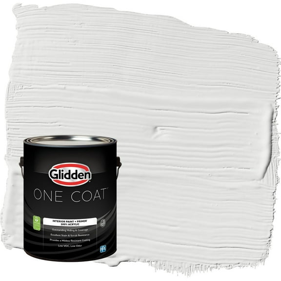 Glidden One Coat Aria / White Semi-Gloss Interior Paint with Primer, 1 Gallon
