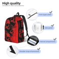 thumbnail image 3 of Disketp Red And Black Abstract Skull print Canvas Backpack Lightweight Travel Daypack Student Rucksack Laptop Backpack-Medium, 3 of 5
