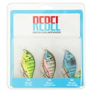 Rebel Bluegill 3Pack Fishing Lure Hard Bait Assorted 2 1/2 in 1/4 oz