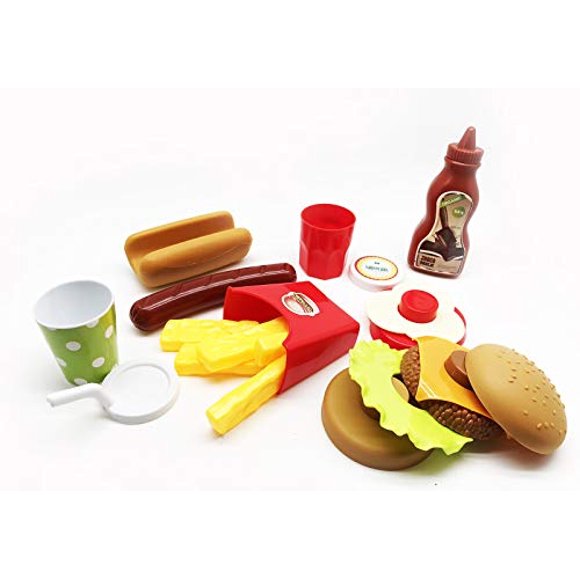 GIFTEXPRESS® Juego de Cocina de Comida Rápida para Hamburguesas y Hot Dog para Niños con H GiftExpress GiftExpress