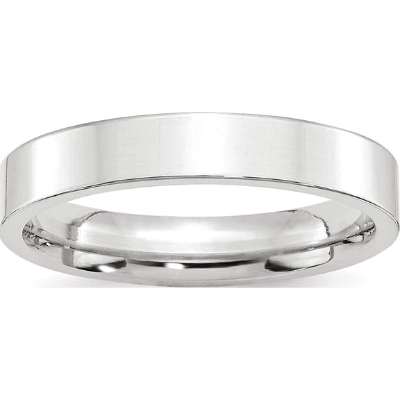 10K White Gold 10Kw 4mm Standard Flat Comfort Fit Band Size 10 Made In United States 1wflc040-10