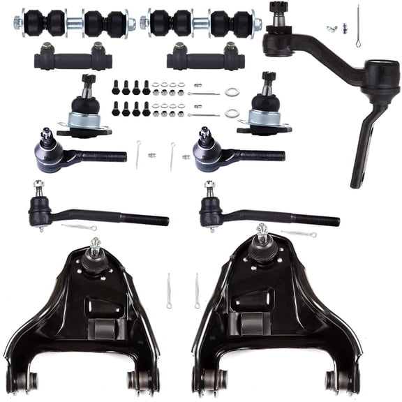 ECCPP - 13PC Upper Control Arm and Ball Joint Upper Ball Joint Tie Rod End Adjusting Sleeve Sway Bar End Link Idler Arm - Compatible with 1998-2004 for Chevy S10 Suspension Kit