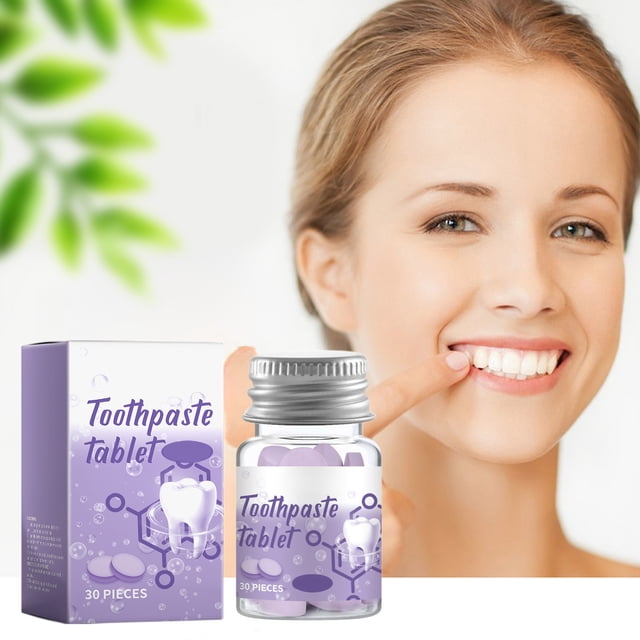 Pasta de dientes sólida, tabletas de pasta de dientes, limpieza profunda de los dientes, cuidado bucal, amarilla, limpia, portátil, tabletas de pasta de dientes, tabletas de pasta de dientes sólidas