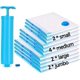 thumbnail image 1 of Bolsas Vacio, Bolsas de Almacenamiento de Vacío, Premium Vacuum Storage Bags Paquete de 10 + Bomba manual gratis para Viajes, Bolsas Ahorradoras de Espacio para Ropa, Almohadas y Pijamas (Blue), 1 of 4