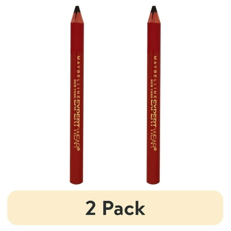(2 pack) Maybelline Expert Wear Twin Brow and Eye Pencils, Velvet Black