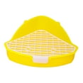 thumbnail image 2 of Caja de arena para conejos, animales pequeños, bandeja para orinar, jaula para conejos, entrenamiento para ir al baño, caja de arena de esquina para h amarillo, 2 of 8