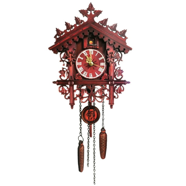 Vintage Wooden Wall Cuckoo Clock Swinging Pendulum Wood Hanging Crafts Decoration For Home Restaurant Living Room Com - Wooden Wall Clock With Pendulum
