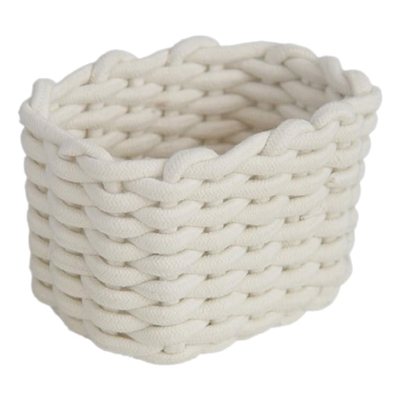 Osdhezcn Stylish Cotton Rope Basket Storage Solution for Organizing Makeup and Stationery