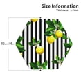 thumbnail image 2 of Honeii Lemons on Striped print Leather Coaster Set of 4, ideal for safeguarding your furniture from drinks spills and effortless cleanup-Hexagon, 2 of 6