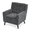 Lava Gray, variant on OSM Mid-Century Modern Accent Chair, Upholstered Wingback Armchair with Button Tufted Detail and Solid Wood Legs for Living Room, Office, Bedroom, Yellow