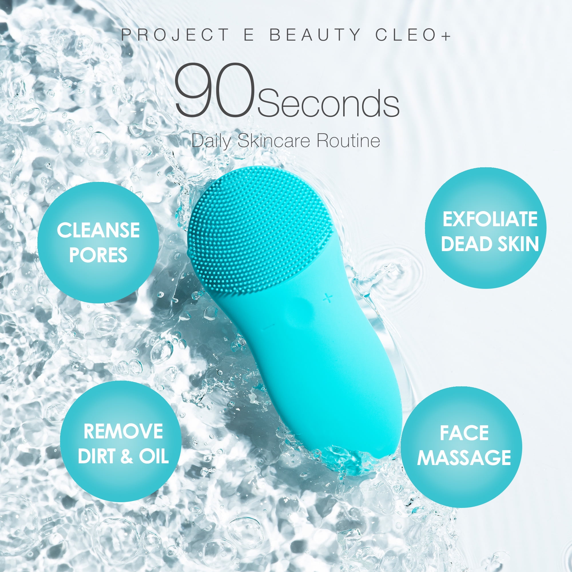 Project E Beauty CLEO+ | Sonic Facial Cleanser | Gentle Pore Cleansing | Exfoliating | Normal Skin