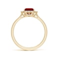 thumbnail image 2 of ANGARA Lab Grown 1.6 Ct Prong-Set Emerald-Cut Ruby Halo Engagement Ring for Women in 14K Yellow Gold (Size-8x6mm) | July Birthstone, Anniversary, Jewelry Gift for Women | Lab-Grown Ruby Ring, 2 of 8