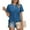 Blue, variant on Hot days, bold styles Olyvenn Womens Summer Tops 2025 Pleated Round Neck Short Sleeve Shirts Business Casual Summer Loose Fit Blouse Blue S