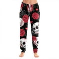 thumbnail image 2 of Hearthz Cute Graphic Women's Pajama Pants Elastic Drawstring Jogger Lounge Pants Casual Soft Halloween Cuffed Ankle Womens Trouser Pants, 2 of 5
