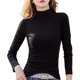 thumbnail image 1 of Minnieouse Camiseta para mujer, ropa interior cómoda de algodón con medio cuello y manga larga, jersey, abrigo ligero, delicado, Simple, maleable Prendas para la parte del cuerpo Negro Negro L Minnieouse AP013430-01, 1 of 6